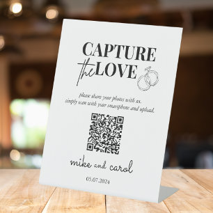 Hochzeitserfassung die Liebe Foto Sharing QR Cod Sockelschild