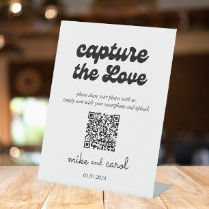 Hochzeitserfassung die Liebe Foto Sharing QR Cod Sockelschild