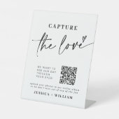 Hochzeitserfassung die Liebe | Foto Sharing QR Cod Sockelschild (Vorderseite)