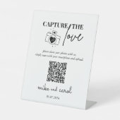 Hochzeitserfassung die Liebe | Foto Sharing QR Cod Sockelschild (Vorderseite)