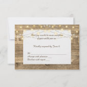 Hochzeitserie RSVP - Holz und Glühbirnen Einladung (Rückseite)