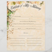 Hochzeitserklärung (Vorderseite)