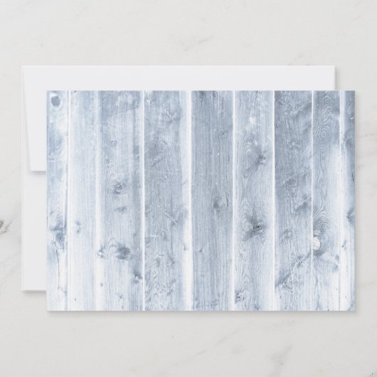 Hochzeitserklärung Dusty Blue Wood Ankündigung (Rückseite)