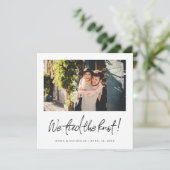 Hochzeitserklärung mit Foto Ankündigung (Stehend Vorderseite)