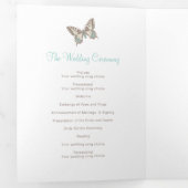 Hochzeitserneuerungsprogramm aquamarine Aqua-Schme Dreifach-gefaltete Programmkarte (Innen Erste Seite)