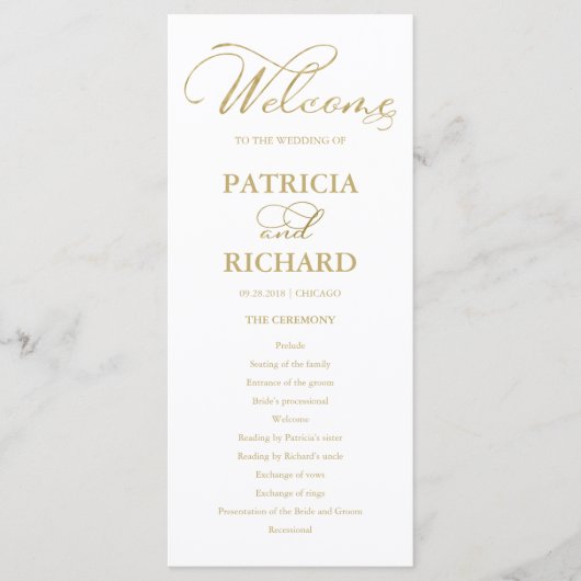 Hochzeitseröffnungsfeier Gold Programm (Vorderseite)