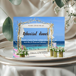 Hochzeitsessen am Strand Arbor Floral Probe Einladung