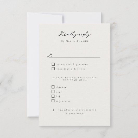 Hochzeitsessen aus geschnitztem Marmor - UAWG RSVP Karte (Rückseite)