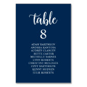 Hochzeitsessen, Blue Guests Seekarten Tab Tischnummer (Rückseite)