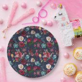 Hochzeitsessen der Marine Burgundy Merlot Pappteller (Party)