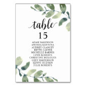 Hochzeitsessen, Eukalyptus Gäste Sitzkarte T Tischnummer (Rückseite)