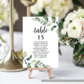 Hochzeitsessen, Eukalyptus Gäste Sitzkarte T Tischnummer