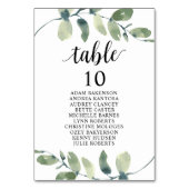 Hochzeitsessen, Eukalyptus Gäste Sitzkarte Ta Tischnummer (Rückseite)