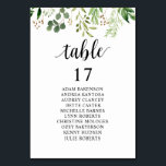 Hochzeitsessen, Grüne Gäste Sitzplan Tischnummer<br><div class="desc">Hochzeitsessen Gast Tischkarte,  Modern Greenery Leafy Themen. Passen Sie den Text an und / oder entfernen und füllen Sie mit Ihrem Hochzeitskonzert themed.</div>