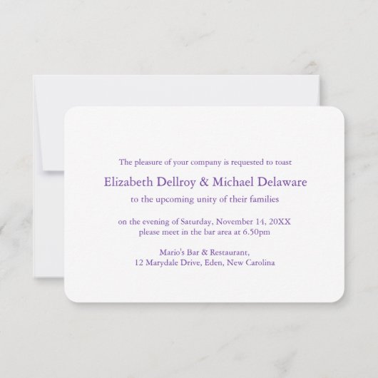 Hochzeitsessen im Diamantenherz laden zur Probe ei Einladung (Rückseite)