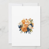 Hochzeitsessen in der Marine und Orange Floral Pro Einladung (Rückseite)