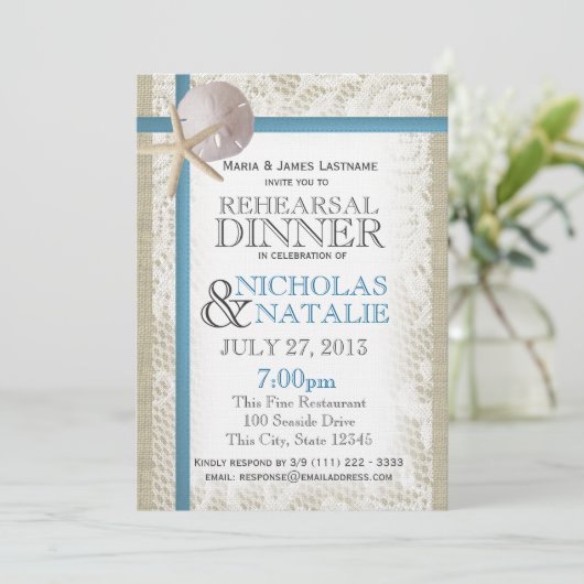 Hochzeitsessen in der Probe Einladung (Stehend Vorderseite)