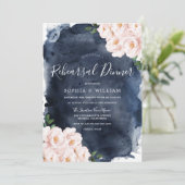 Hochzeitsessen mit Blütenblütenblütenblüte Einladung (Stehend Vorderseite)