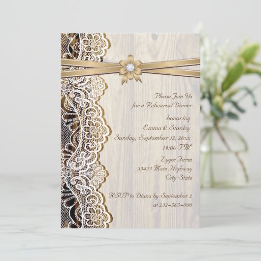 Hochzeitsessen mit Probe Einladung (Stehend Vorderseite)