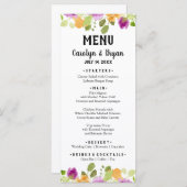 Hochzeitsessen mit Wasserfarbe Menükarte (Vorne/Hinten)