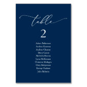 Hochzeitsessen, moderne Gästekarte Tischnummer (Rückseite)