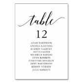 Hochzeitsessen, moderne Gästekarte Tischnummer (Vorderseite)