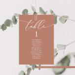 Hochzeitsessen, moderne Gästekarte Tischnummer<br><div class="desc">Hochzeitsessen Gästekarte,  Moderne Klassik romantische Kalligraphie Terrakotta erthy braunes Thema. Passen Sie den Text an und / oder entfernen und füllen Sie mit Ihrer Hochzeitsfeier passende Farbe.</div>