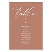 Hochzeitsessen, moderne Gästekarte Tischnummer (Vorderseite)