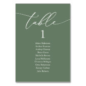 Hochzeitsessen, moderne Gästekarte Tischnummer (Vorderseite)