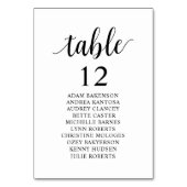 Hochzeitsessen, Moderne Sitzkarte Tischnummer (Rückseite)