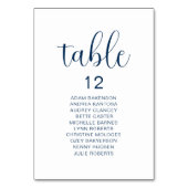 Hochzeitsessen, Moderne Sitzkarte Tischnummer (Rückseite)