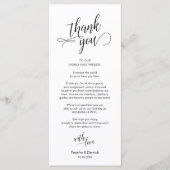 Hochzeitsessen, Ort Einstellung Dankeschön Karten (Vorderseite)