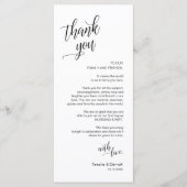 Hochzeitsessen, Ort Einstellung Dankeschön Karten (Vorderseite)