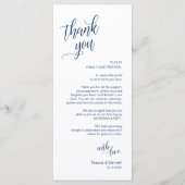 Hochzeitsessen, Ort Einstellung Dankeschön Karten (Vorderseite)