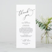 Hochzeitsessen, Platzierung Dankeschön Karte (Stehend Vorderseite)
