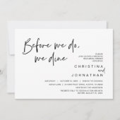 Hochzeitsessen Probe, bevor wir essen Einladung (Vorderseite)