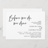 Hochzeitsessen Probe, bevor wir essen Einladung (Vorne/Hinten)