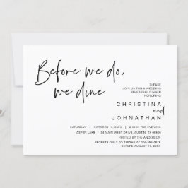 Hochzeitsessen Probe, bevor wir essen Einladung