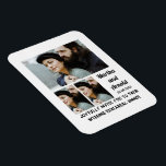 Hochzeitsessen Probe Brauch 3 FotoCollage Magnet<br><div class="desc">Hochzeitliche Probe Dinner Einladung Custom 3 Foto Collage. Machen Sie eine einzigartige Hochzeitseinladung mit Ihren Fotos und ändern Sie die Namen und das Datum mit dieser Vorlage für die Hochzeit.</div>