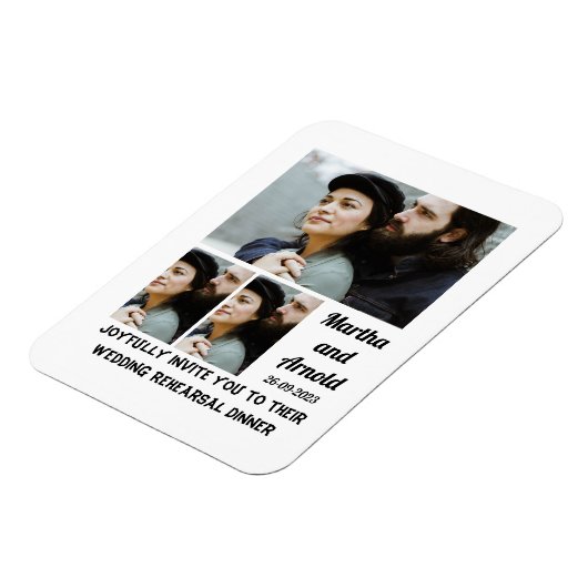 Hochzeitsessen Probe Brauch 3 FotoCollage Magnet (Linke Seite)