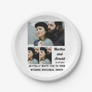 Hochzeitsessen Probe Brauch 3 FotoCollage Pappteller