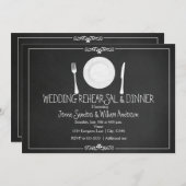 Hochzeitsessen Probe Chalkboard Vintag Einladung (Vorne/Hinten)
