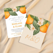 Hochzeitsessen Probe Citrus Orange Moderne Einladung
