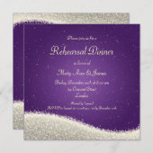 Hochzeitsessen Probe Dazzling Glitzern Lila Einladung (Vorne/Hinten)