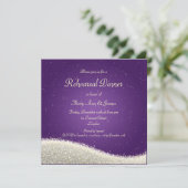 Hochzeitsessen Probe Dazzling Glitzern Lila Einladung (Stehend Vorderseite)