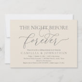 Hochzeitsessen Probe, die Nacht vor ewig Einladung (Vorderseite)