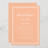 Hochzeitsessen Probe Einfach Modernes Pfirsichweiß Einladung (Vorne/Hinten)