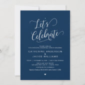 Hochzeitsessen Probe, einfaches Navy Blue Script Einladung (Vorderseite)