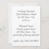 Hochzeitsessen Probe Einladung (Rückseite)