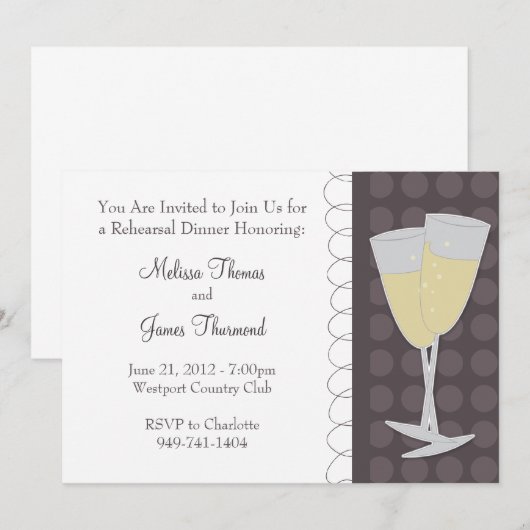 Hochzeitsessen Probe Einladung (Vorne/Hinten)